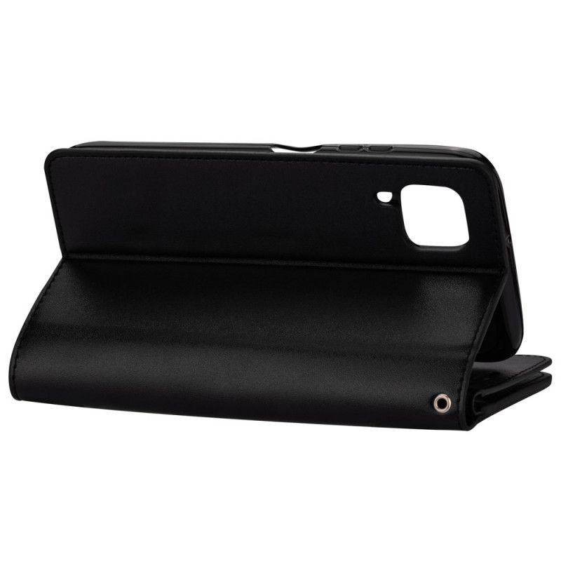 Flip Cover Huawei P40 Lite Sort Møntpung Med Snor