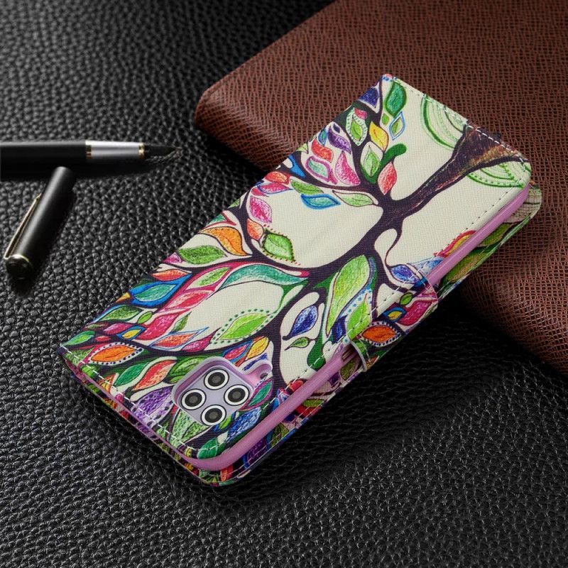 Flip Cover Læder for Huawei P40 Lite Farvet Træ