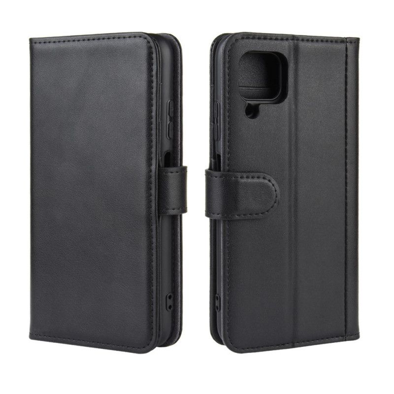 Flip Cover Læder for Huawei P40 Lite Sort Ægte Læder