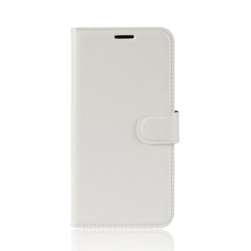 Flip Cover Læder for Huawei P40 Lite Sort Klassisk Lychee Imiteret Læder