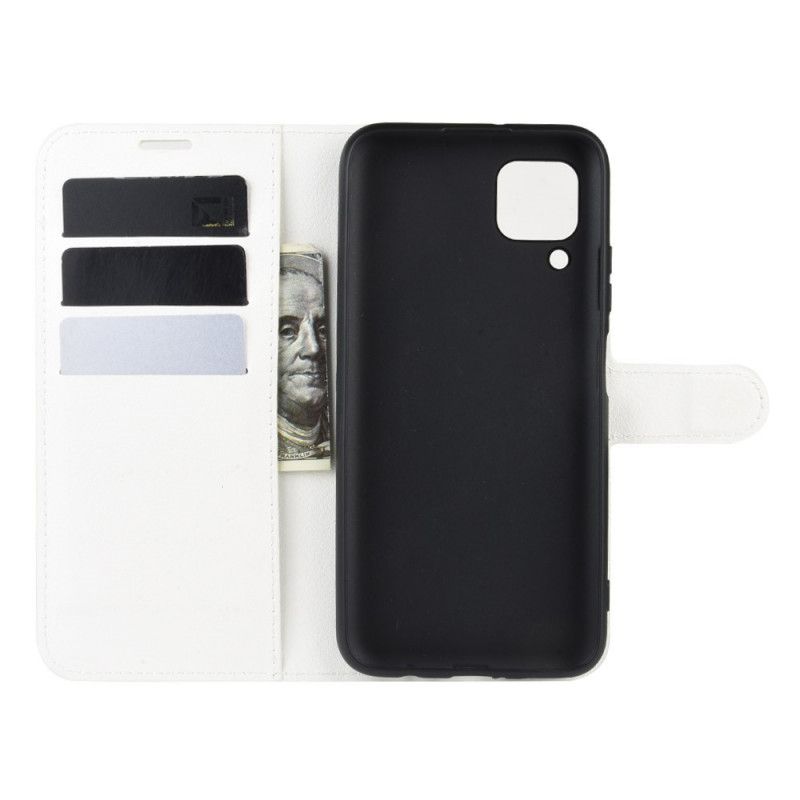 Flip Cover Læder for Huawei P40 Lite Sort Klassisk Lychee Imiteret Læder