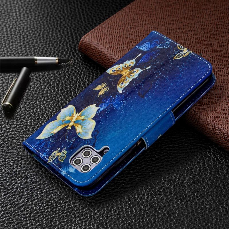 Flip Cover Læder for Huawei P40 Lite Sort Kongesommerfugle
