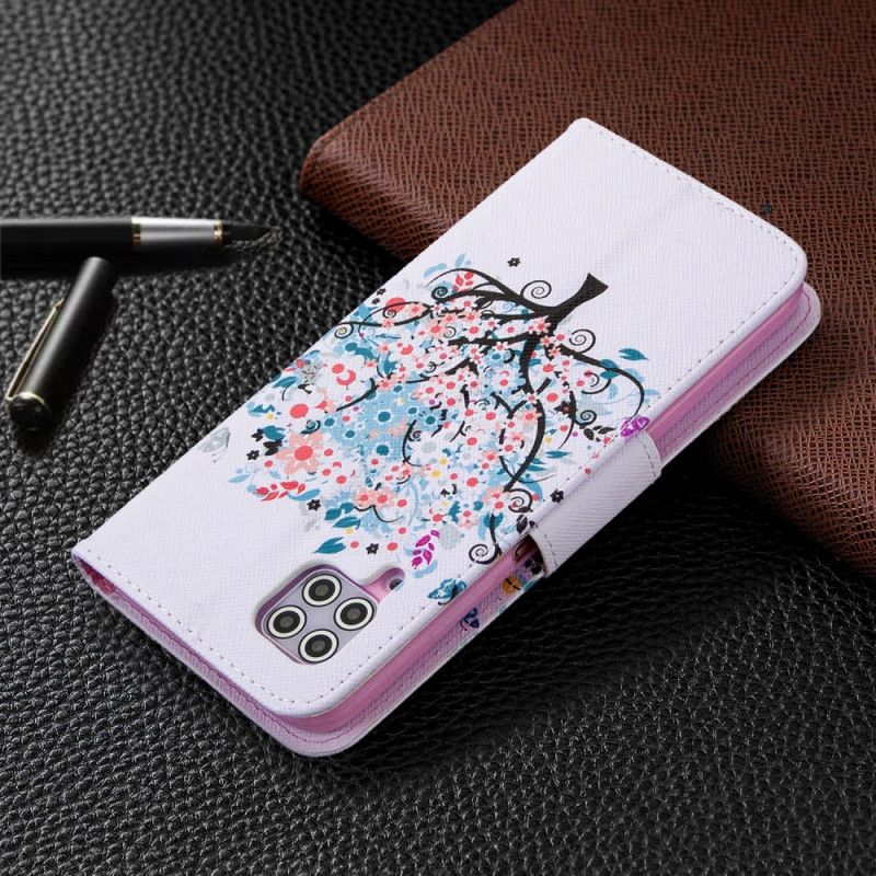 Flip Cover Læder Huawei P40 Lite Blomstret Træ