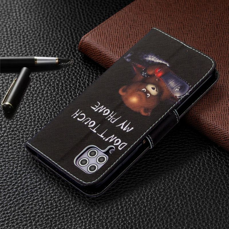 Flip Cover Læder Huawei P40 Lite Farlig Bjørn Original