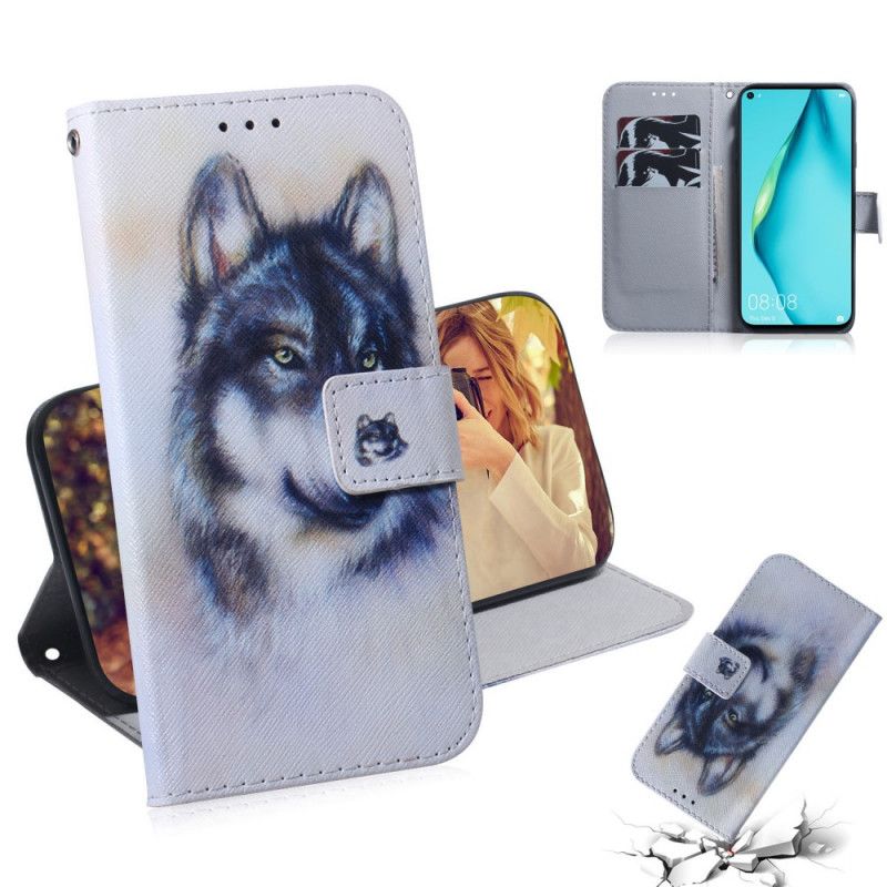 Flip Cover Læder Huawei P40 Lite Hundens Blik