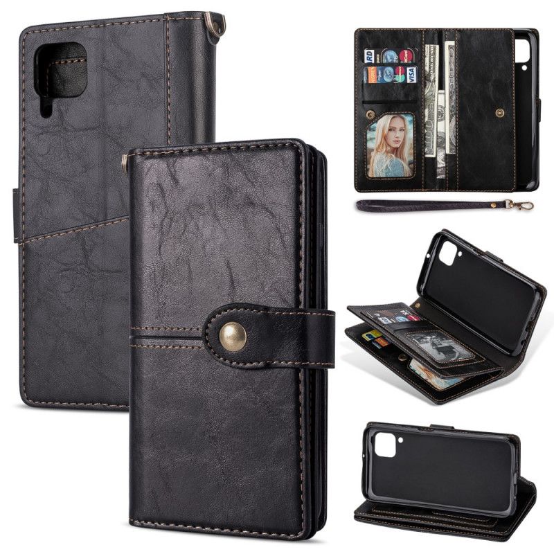 Flip Cover Læder Huawei P40 Lite Sort Retro Lås Og Rygspalte