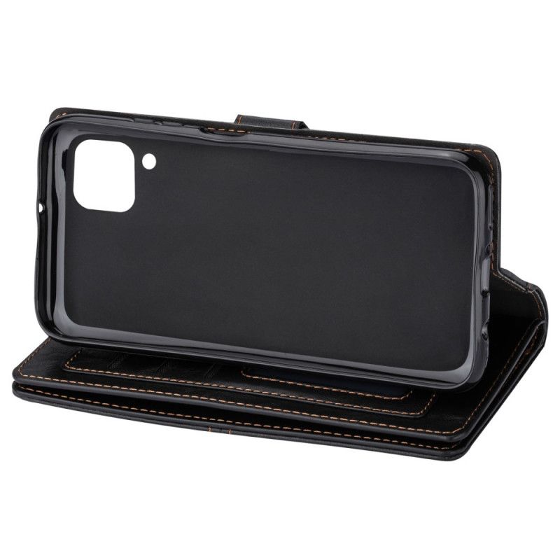 Flip Cover Læder Huawei P40 Lite Sort Retro Lås Og Rygspalte