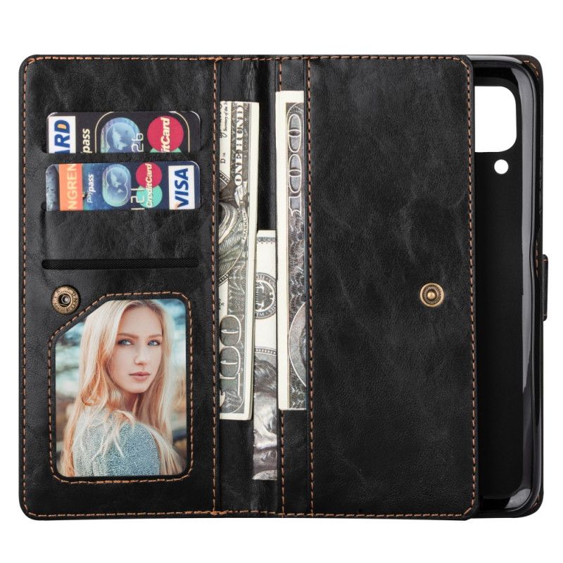 Flip Cover Læder Huawei P40 Lite Sort Retro Lås Og Rygspalte