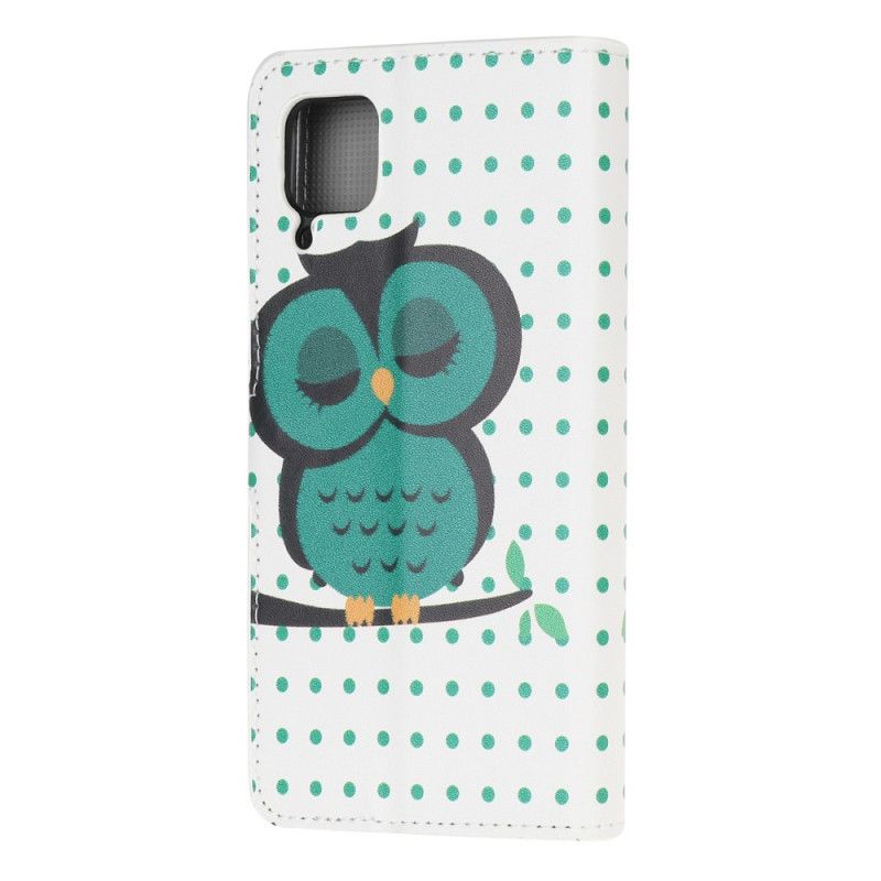 Flip Cover Læder Huawei P40 Lite Sovende Ugle