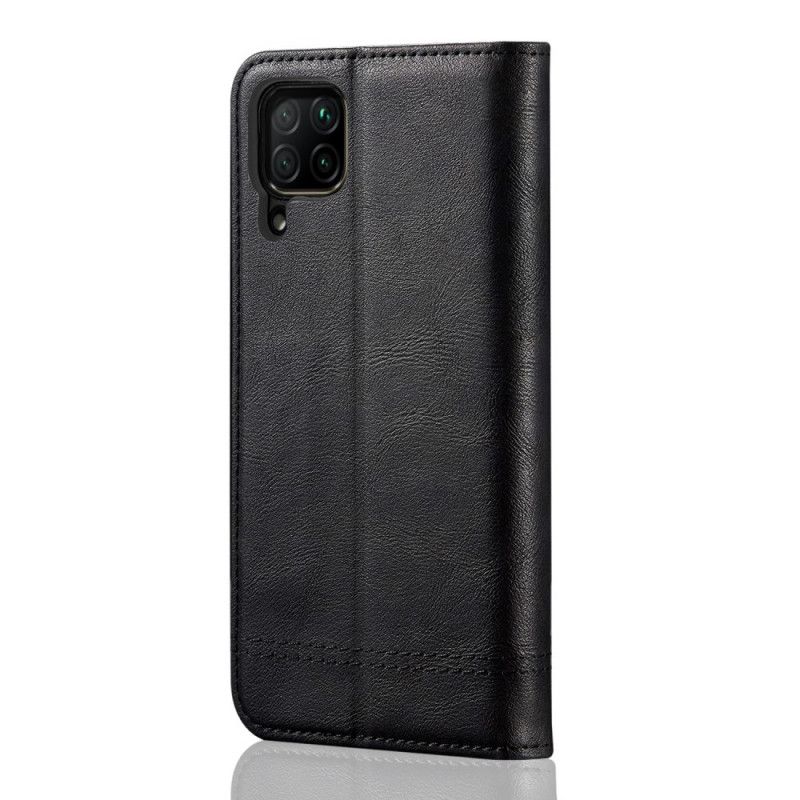 Læder Cover for Huawei P40 Lite Sort Syet Lædereffekt