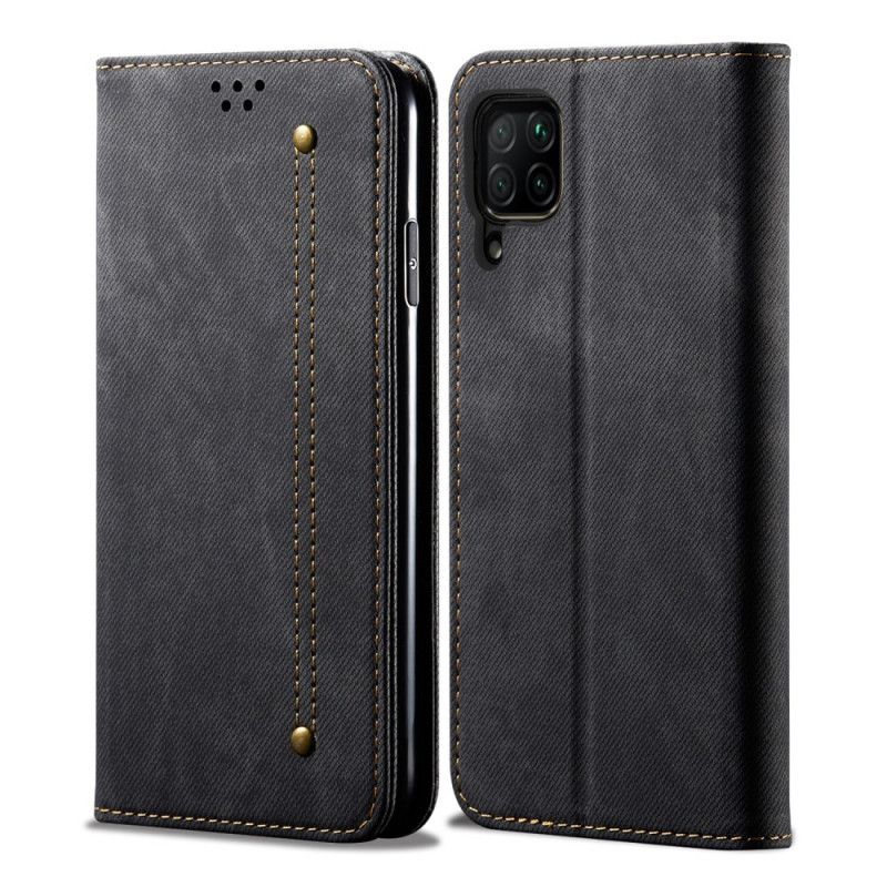 Læder Cover Huawei P40 Lite Mørkeblå Jeans I Imiteret Læder