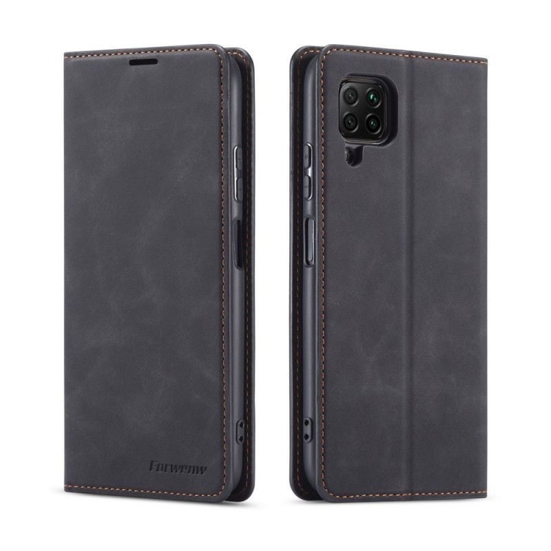 Læder Cover Huawei P40 Lite Sort Forwenw Lædereffekt Beskyttelse