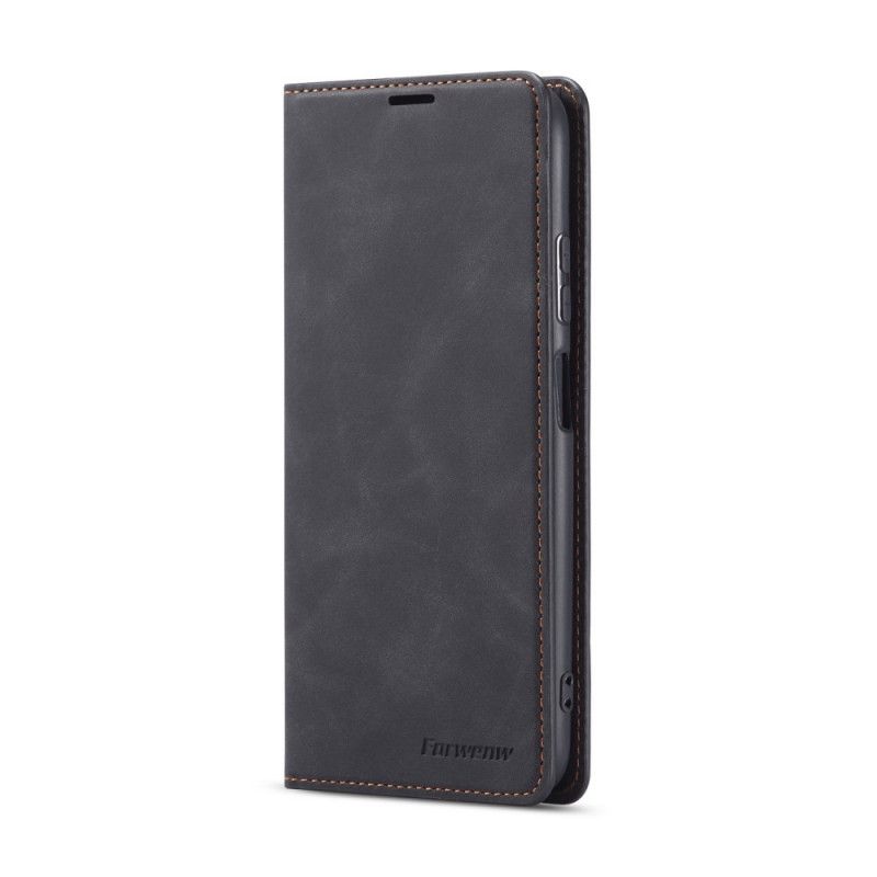 Læder Cover Huawei P40 Lite Sort Forwenw Lædereffekt Beskyttelse