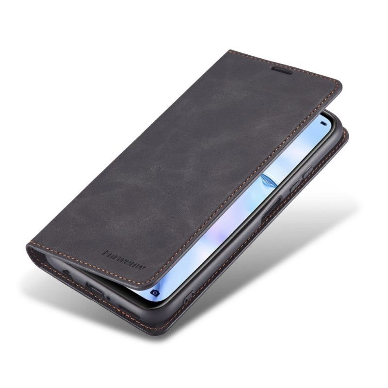Læder Cover Huawei P40 Lite Sort Forwenw Lædereffekt Beskyttelse