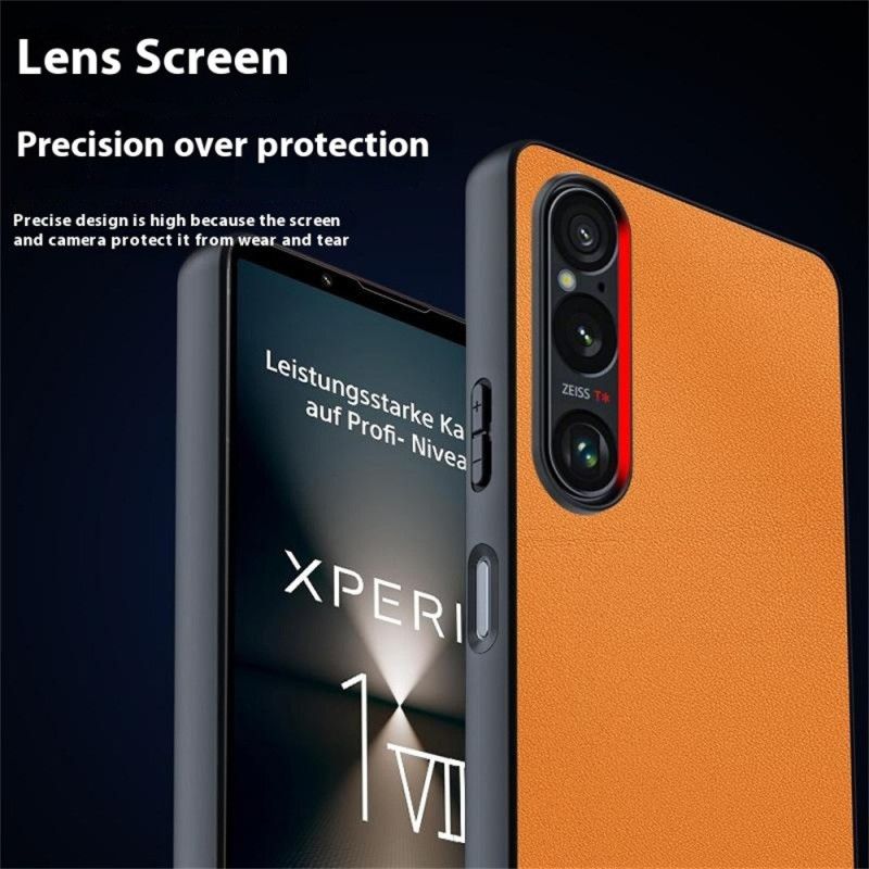 Cover Sony Xperia 1 Vii Telefon Etui Lædereffekt