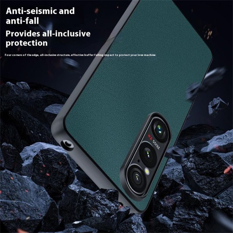 Cover Sony Xperia 1 Vii Telefon Etui Lædereffekt