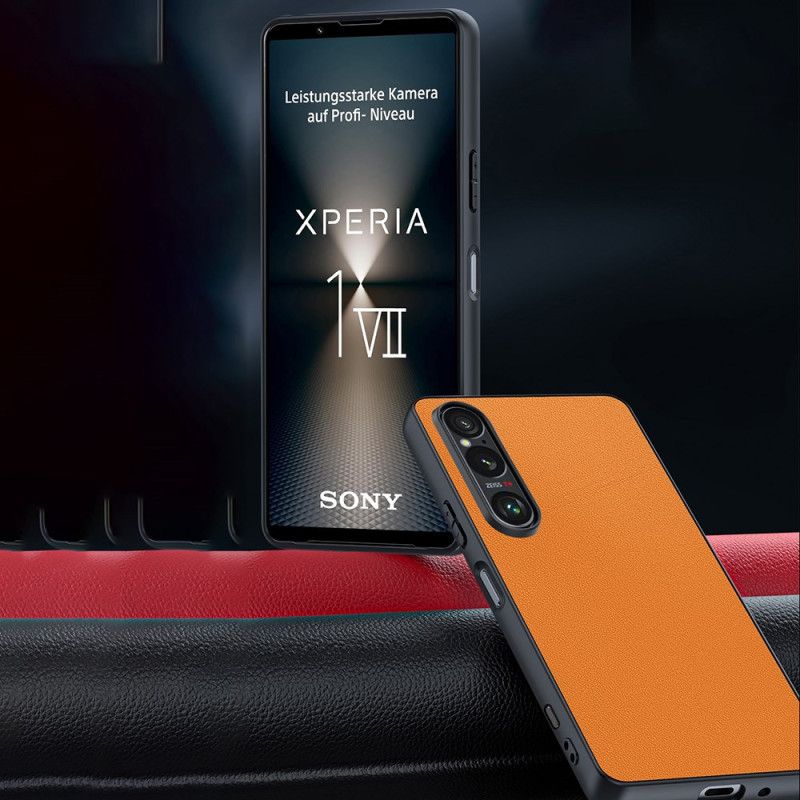 Cover Sony Xperia 1 Vii Telefon Etui Lædereffekt