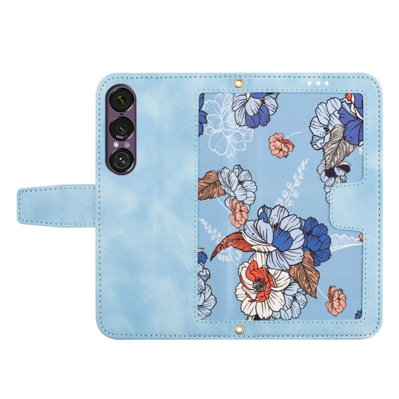 Flip Cover Sony Xperia 1 Vii Blomsterprint Med Rem