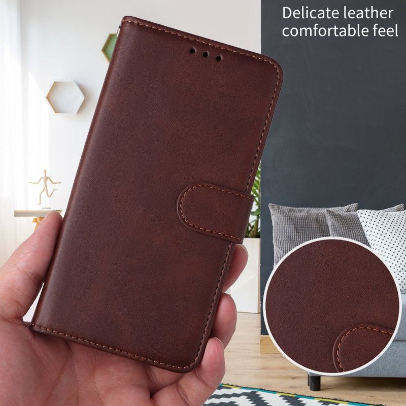 Flip Cover Sony Xperia 1 Vii Ensfarvet Kunstlæder