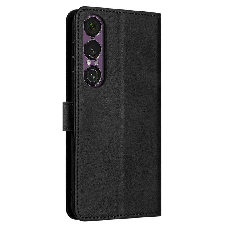 Flip Cover Sony Xperia 1 Vii Lædereffekt Med Rem