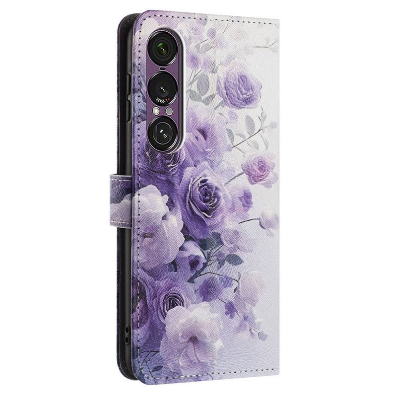 Flip Cover Sony Xperia 1 Vii Lilla Roser