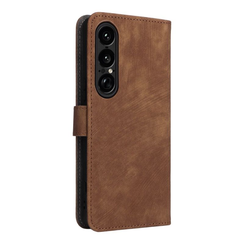 Flip Cover Sony Xperia 1 Vii Rfid-beskyttelse Og Rem