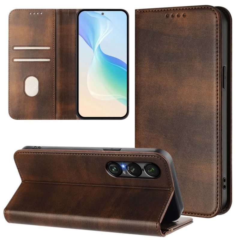 Flip Cover Sony Xperia 1 Vii Rfid-beskyttelse Retrodesign