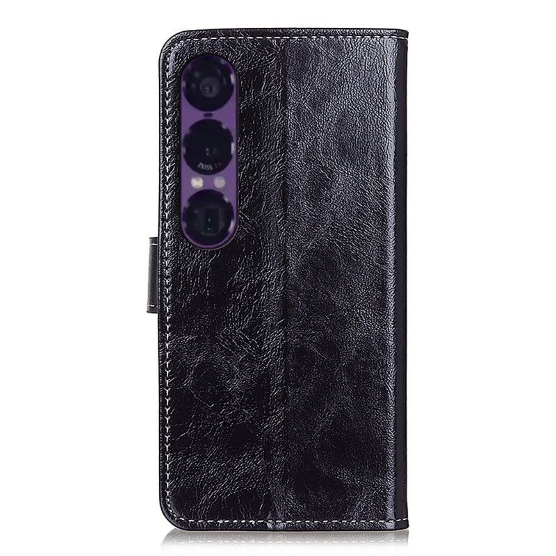Flip Cover Sony Xperia 1 Vii Skinnende Kunstlæder