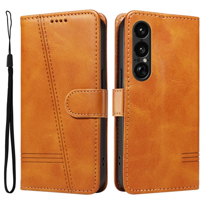 Flip Cover Sony Xperia 1 Vii T-linjer