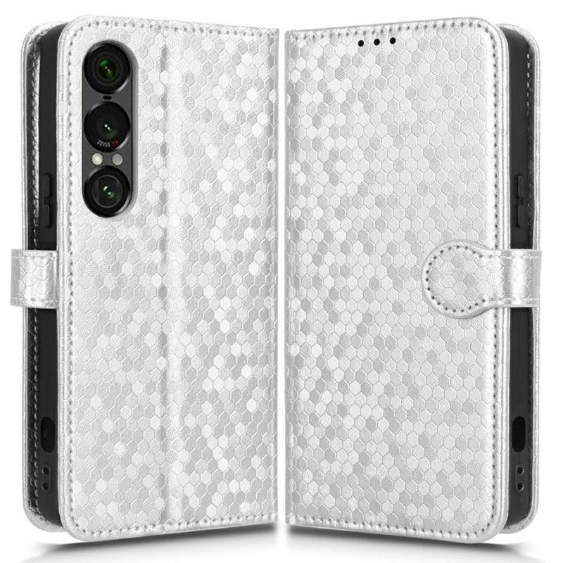 Læder Cover Sony Xperia 1 Vii Skinnende Prikker