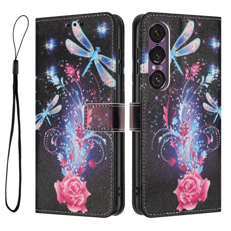 Læder Cover Sony Xperia 1 Vii Telefon Etui Guldsmede