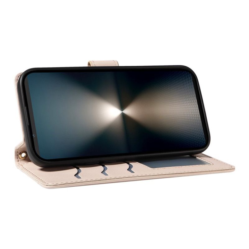 Læder Cover Sony Xperia 1 Vii Telefon Etui Quiltet Med Rem Og Skulderrem