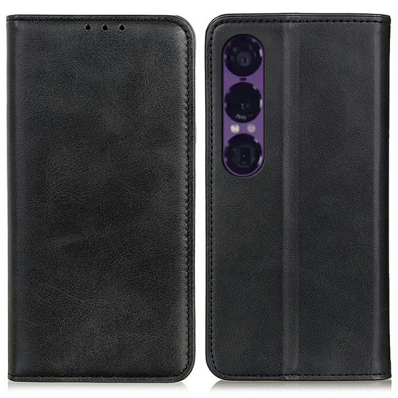 Læder Cover Sony Xperia 1 Vii Telefon Etui Spaltlæder Vintage