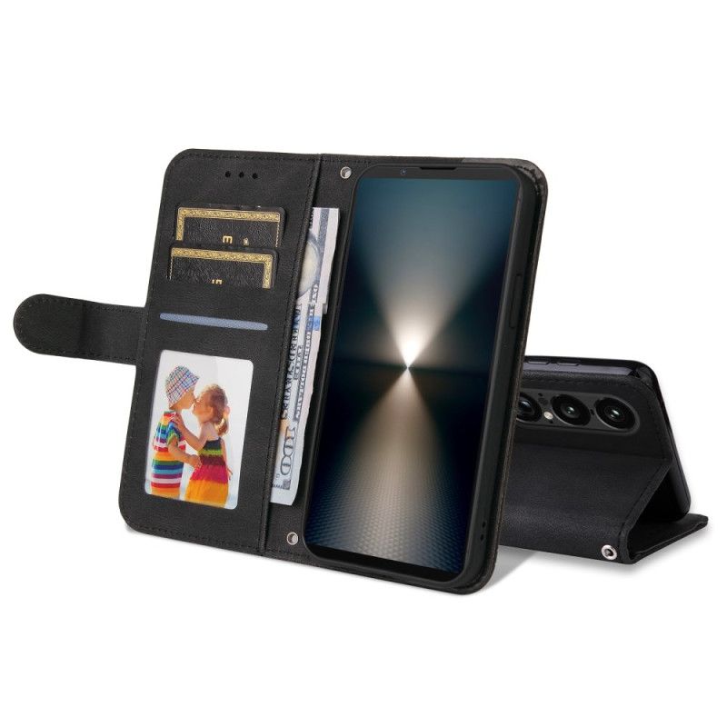 Læder Cover Sony Xperia 1 Vii Vintage-effekt Med Nitte