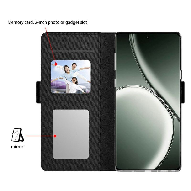 Flip Cover Realme 14 5g Aftagelig Kortholder Og Spejl