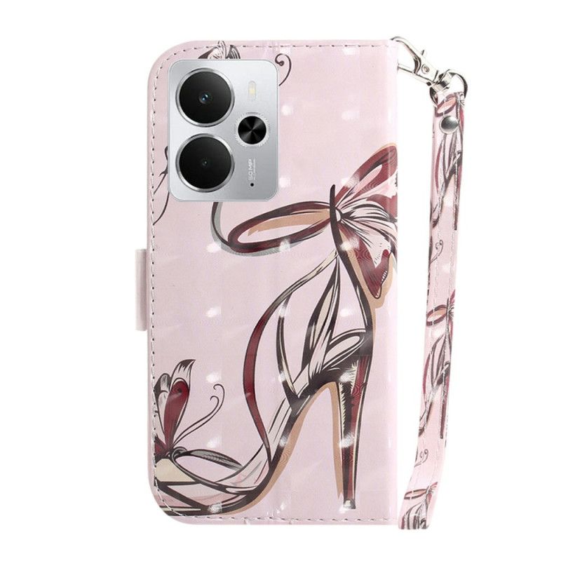 Flip Cover Realme 14 5g Høje Hæle Med Snor