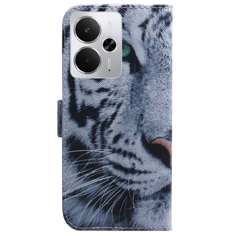 Flip Cover Realme 14 5g Hvid Tiger