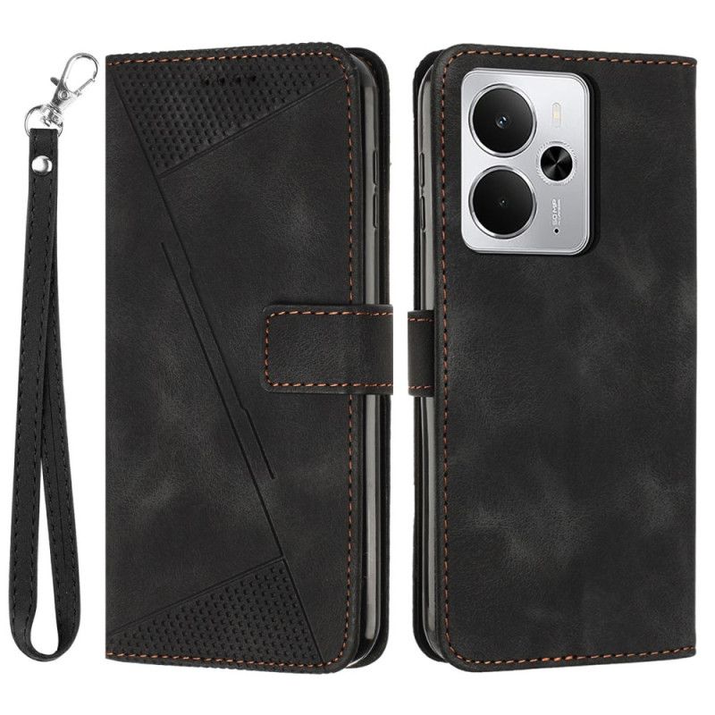 Flip Cover Realme 14 5g Linjer Og Rem