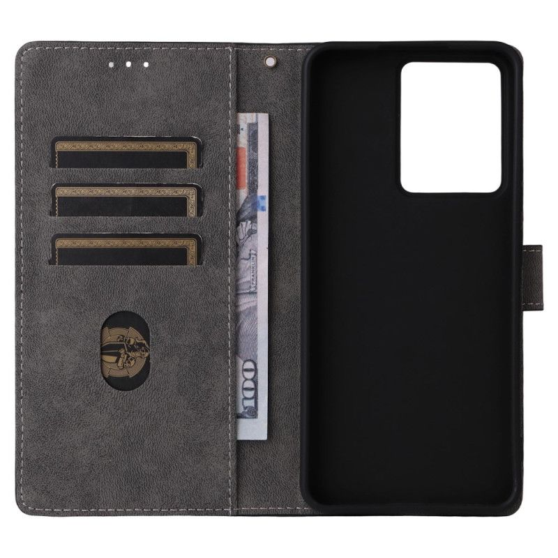 Flip Cover Realme 14 5g Rfid-beskyttelse Med Ruskindseffekt