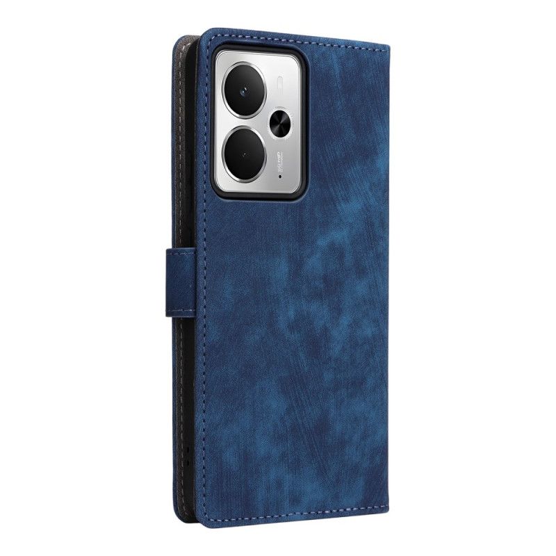 Flip Cover Realme 14 5g Rfid-beskyttelse Med Ruskindseffekt