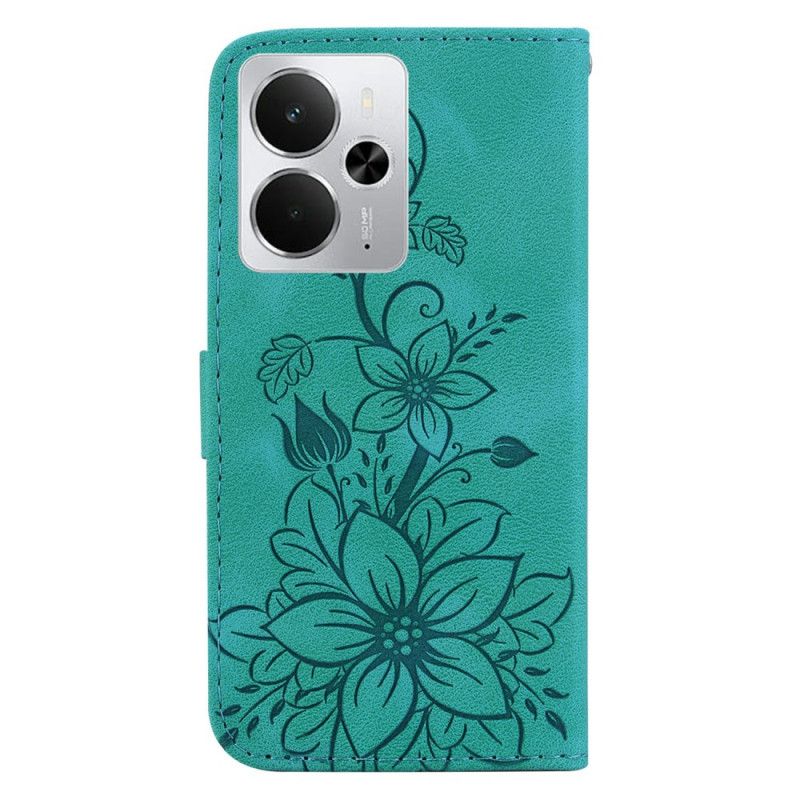 Flip Cover Til Realme 14 5g Liljeblomster
