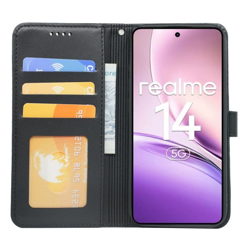 Læder Cover Realme 14 5g Aftagelig Rem