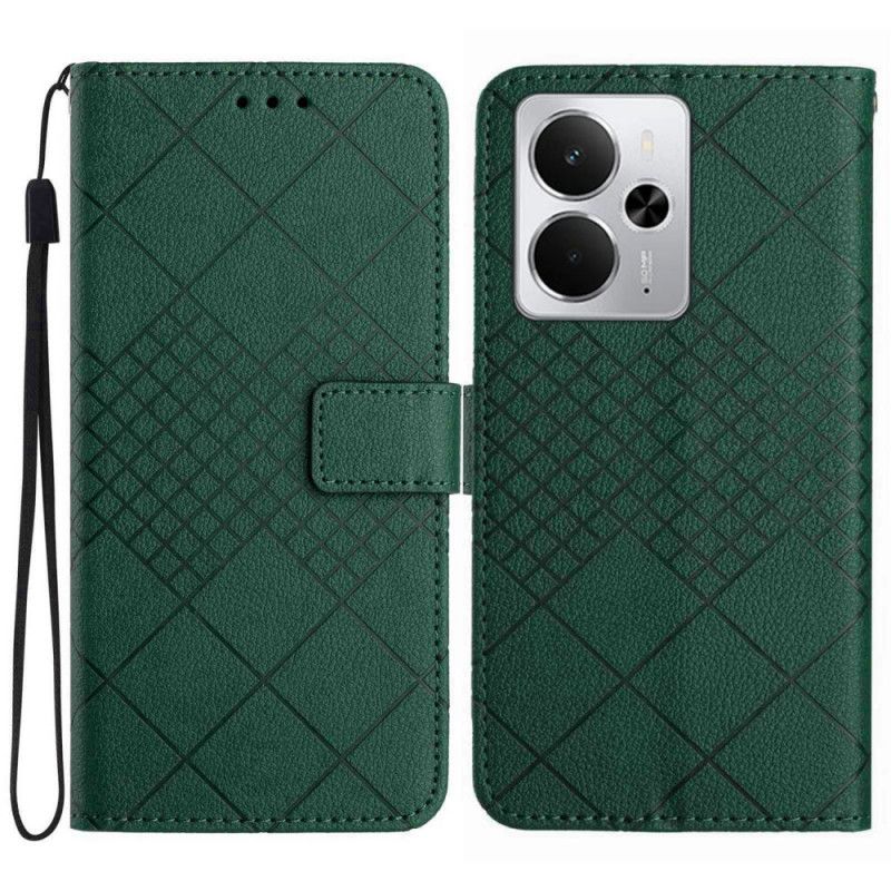 Læder Cover Realme 14 5g Diamanter