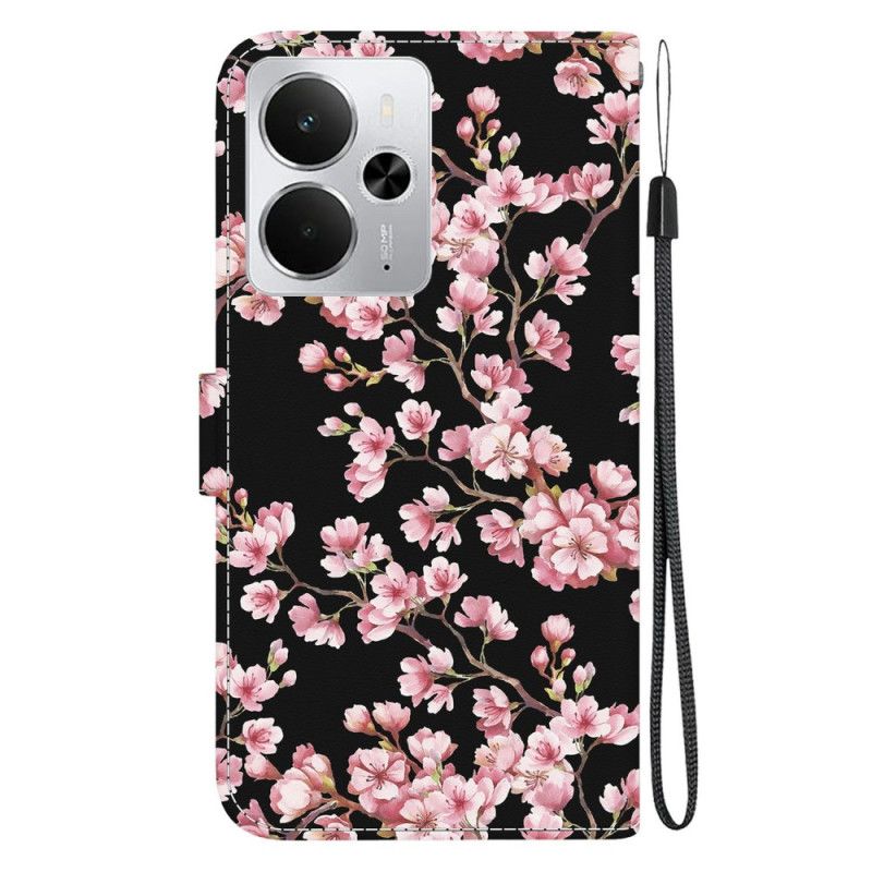 Læder Cover Realme 14 5g Telefon Etui Blommeblomster