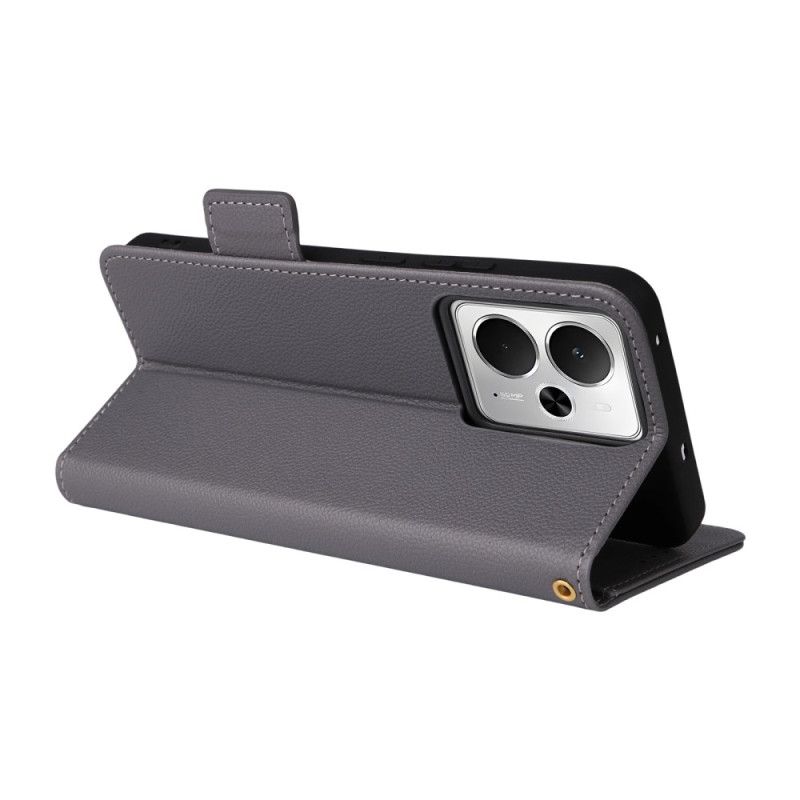 Læder Cover Realme 14 5g Telefon Etui Rem Med Litchi-tekstur