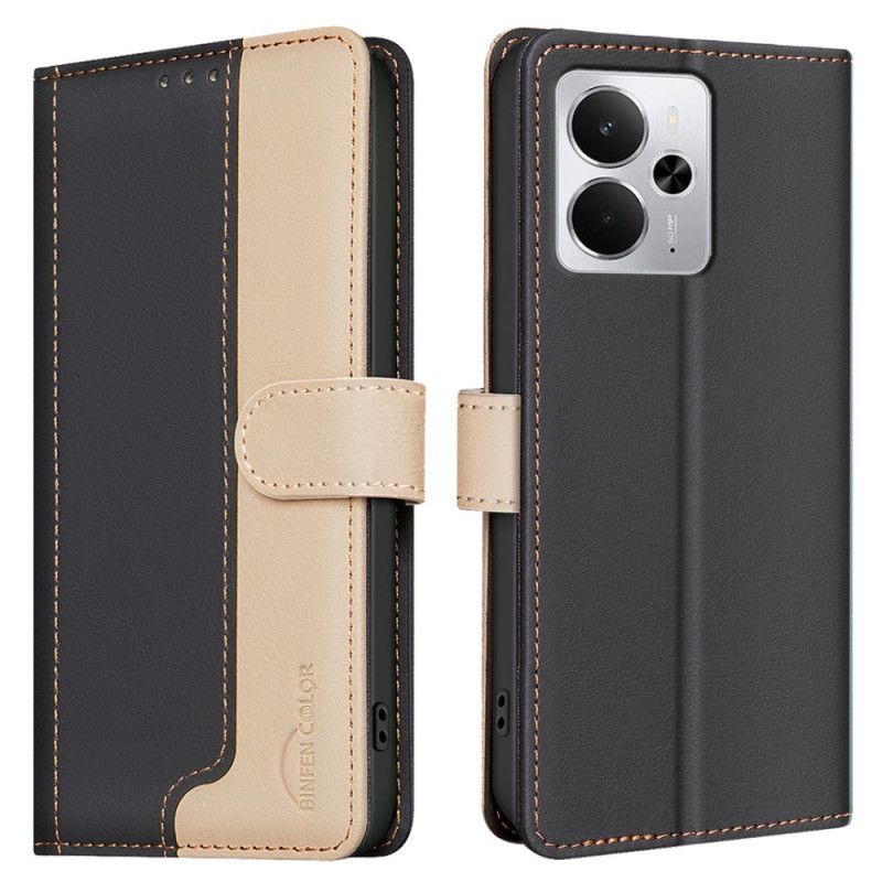 Læder Cover Realme 14 5g Tofarvet Binfen Farve