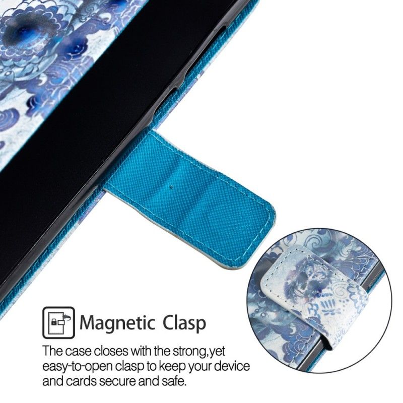 Flip Cover Huawei P20 Mobilcover 3D Blå Kranium
