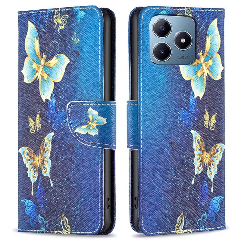 Flip Cover Realme Note 60x Guldsommerfugle