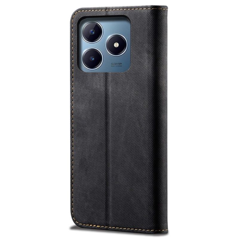 Læder Cover Realme Note 60x Telefon Etui Denimstof