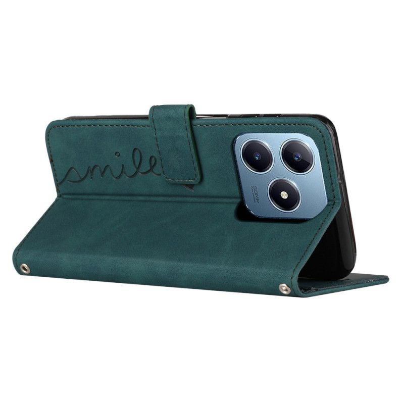 Læder Cover Realme Note 60x Telefon Etui Stroppesmil